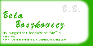 bela boszkovicz business card